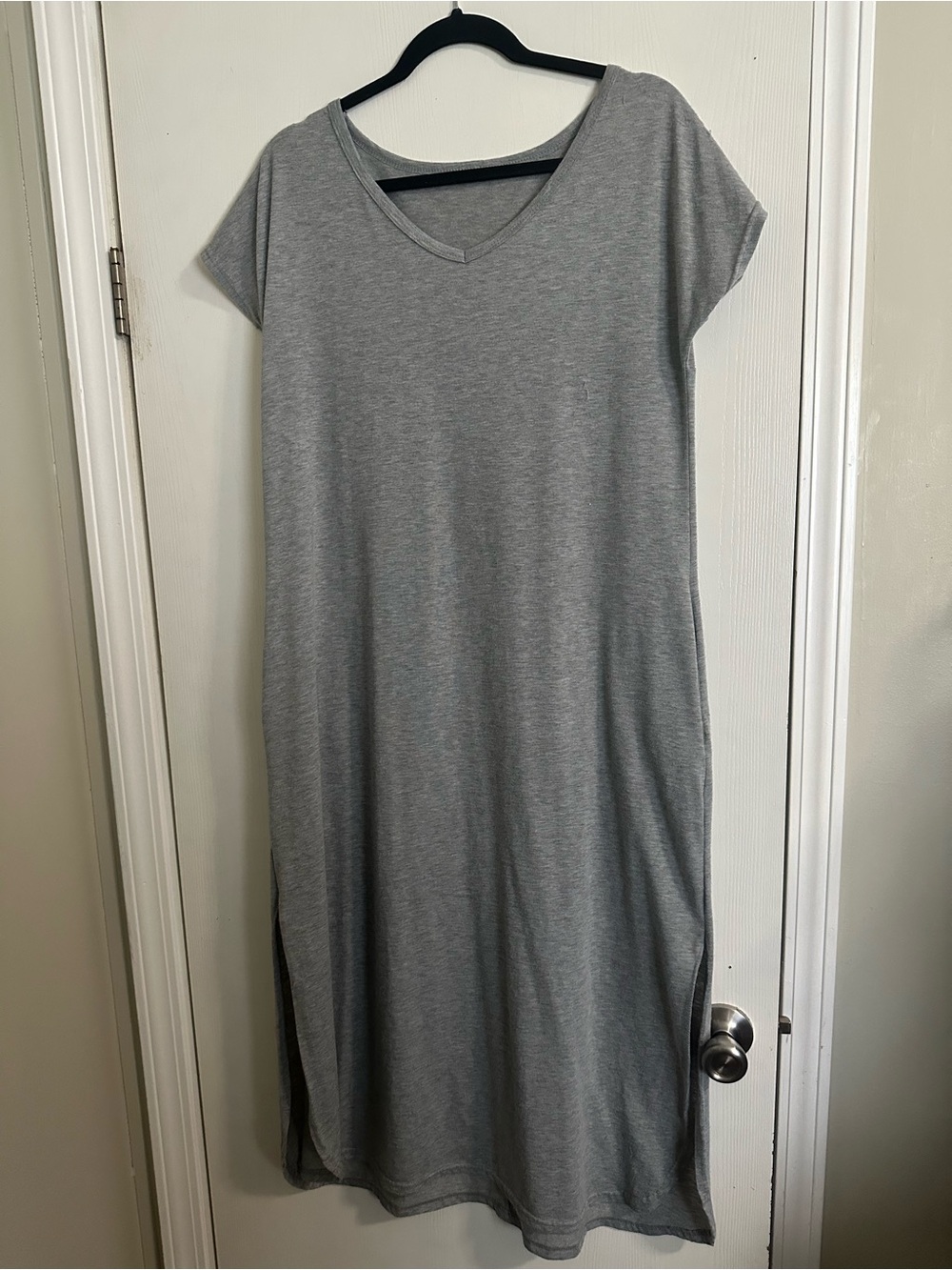 Gray Shortsleeve Long Maxi Dress best for small - medium